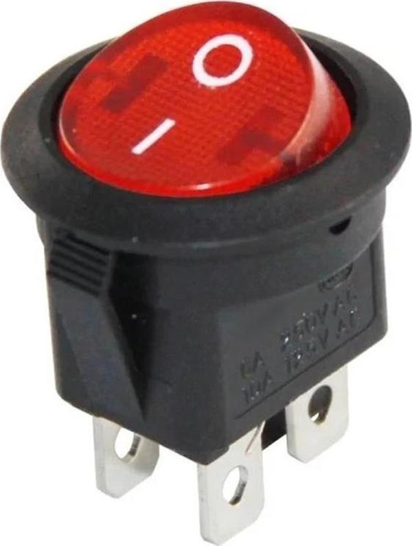 Ayt IC-131-4 Yuvarlak Işıklı On Off Anahtar 4 Pin Aç Kapa Düğme Buton 23 mm - Image 1