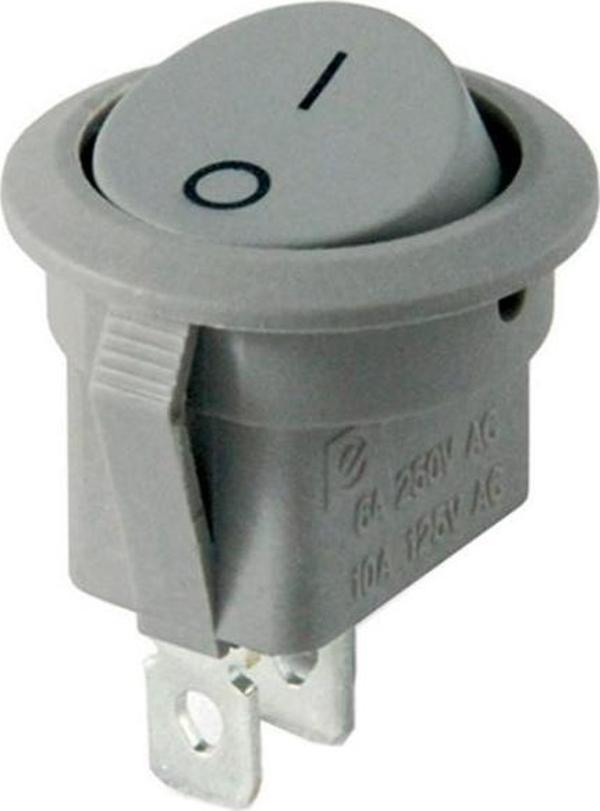Ayt IC-133B Gri 2 Pinli Işıksız Yuvarlak Açma Kapama Anahtarı Aç Kapa On Off Buton Düğme Anahtar - Image 1