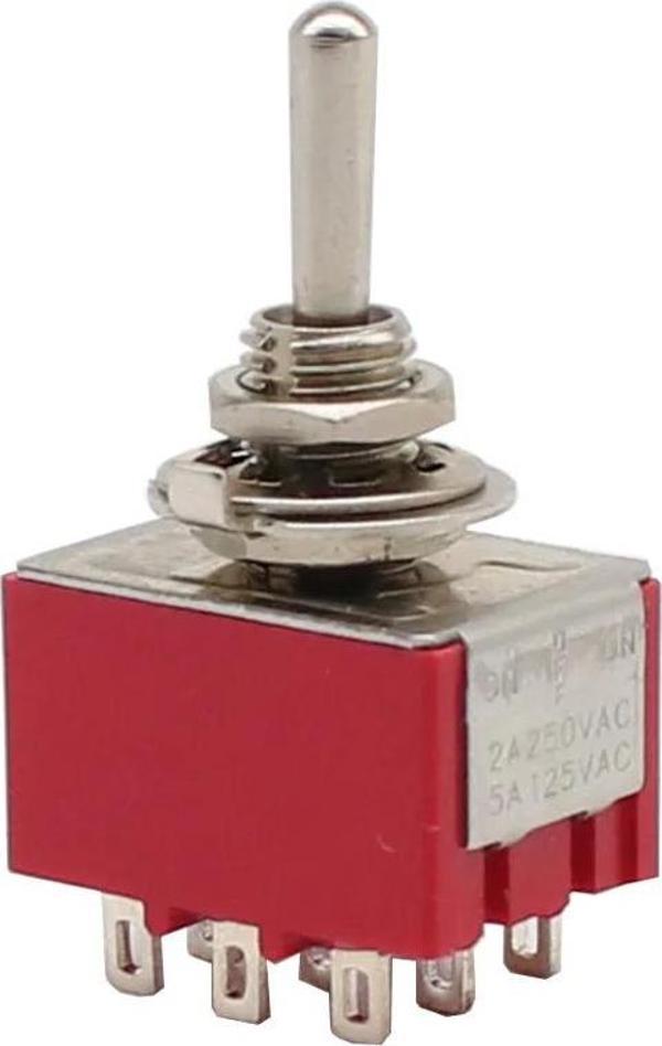 Ayt IC-148A 9 Pin Ø6mm On Off Toggle Switch Buton Aç Kapa Butonu 2 Kademe 30mm MTS-302 - Image 1