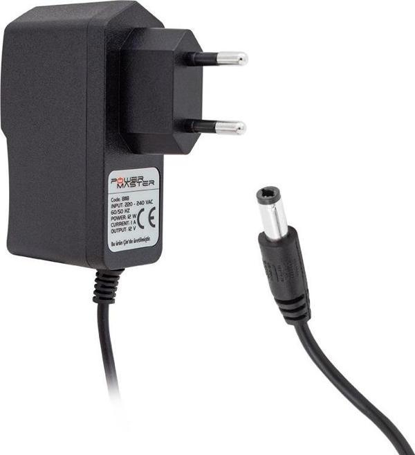 Powermaster 12 Volt 1 Amper Priz Tip Uydu Alıcı Cihazı Adaptörü Plastik Kasa Adaptör 5.5 2.5 Uç - Image 1
