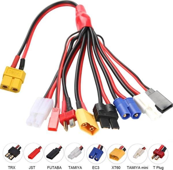Powermaster Lipo Batarya Banana Şarj Kablo Seti 8 Farklı Soket Uçlu Şarj Kablosu TRX JST FUTABA TAMIYA EC3 XT60 - Image 1