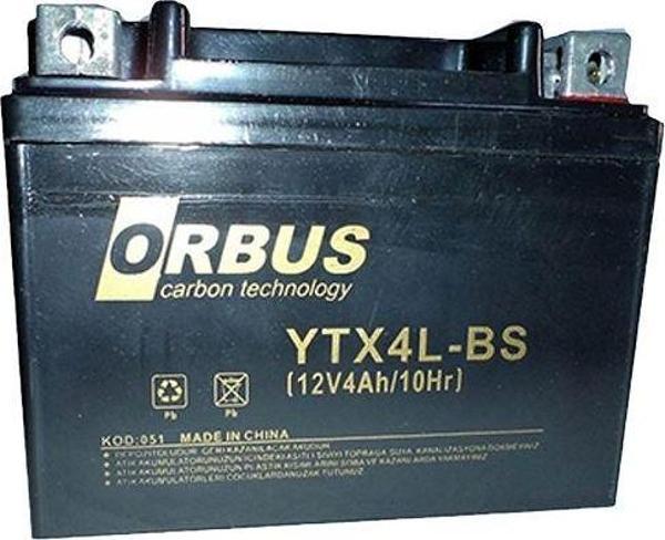 Orbus Motosiklet Aküsü 12 Volt 4 Amper Yeni Tarihli Taze Akü 114x66x88 mm 1.6 Kg - Image 1