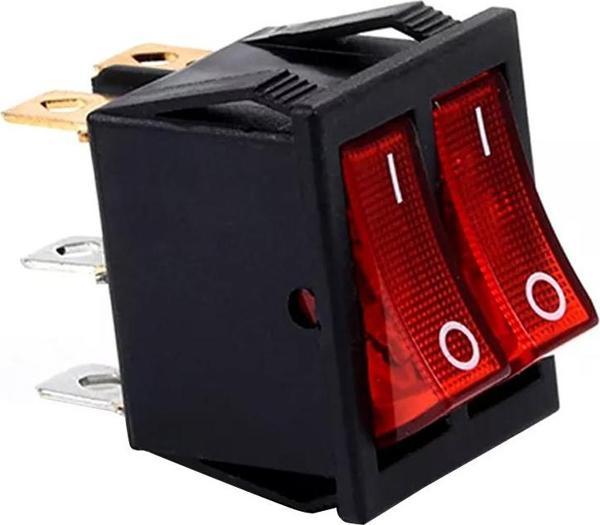 Ayt İkili Soba Anahtarı Kırmızı Işıklı On Off 6 Pinli IC-101 - Image 1