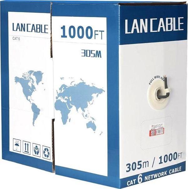 Powermaster 23 AWG 0.56 Mm 305 Metre Ethernet CCA Dış Mekan Cat6 İnternet Kablosu - Image 1