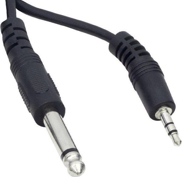 Powermaster 3.5 Mm Stereo Erkek 6.3 Mm Mono Erkek 3 Metre Kablo Bilgisayar Pc Ses Sistemleri İçin Çevirici Dönüştürücü - Image 1