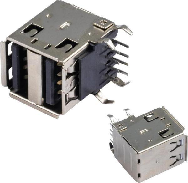 USB 2.0 ŞASE A DİŞİ İKİLİ 90 MAVİ (IC-265E) - Image 1