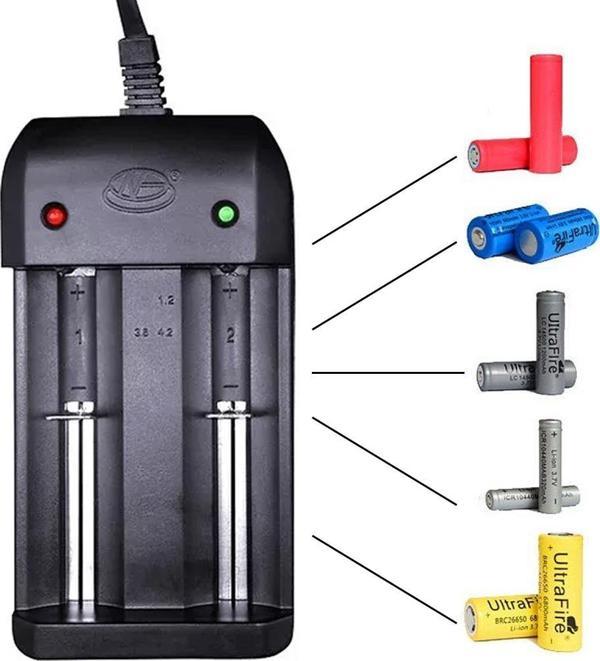 Powermaster Pil Şarj Cihazı Li-on Pil Şarj Aleti Kısa Pil 26650 18490 18350 17670 10440 17500 22650 14500 18650 - Image 1