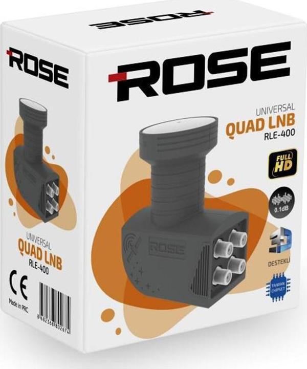 Ayt Rose RLE-400 0.1db Quad Dörtlü Lnb Çanak Anten Uydu Lnbsi 4 Lü Ful Hd 3D Destekli - Image 1