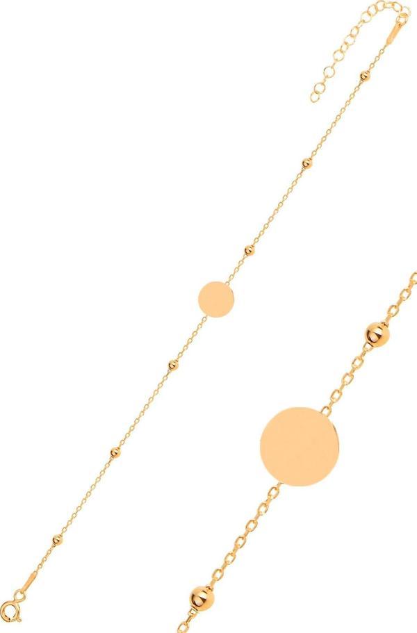 Gümüş rose top top zincirli pul bileklik  - Image 1