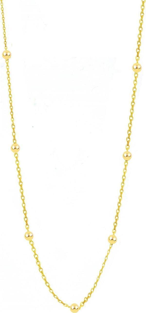Gümüş altın yaldızlı 60 cm top top zincir  - Image 1
