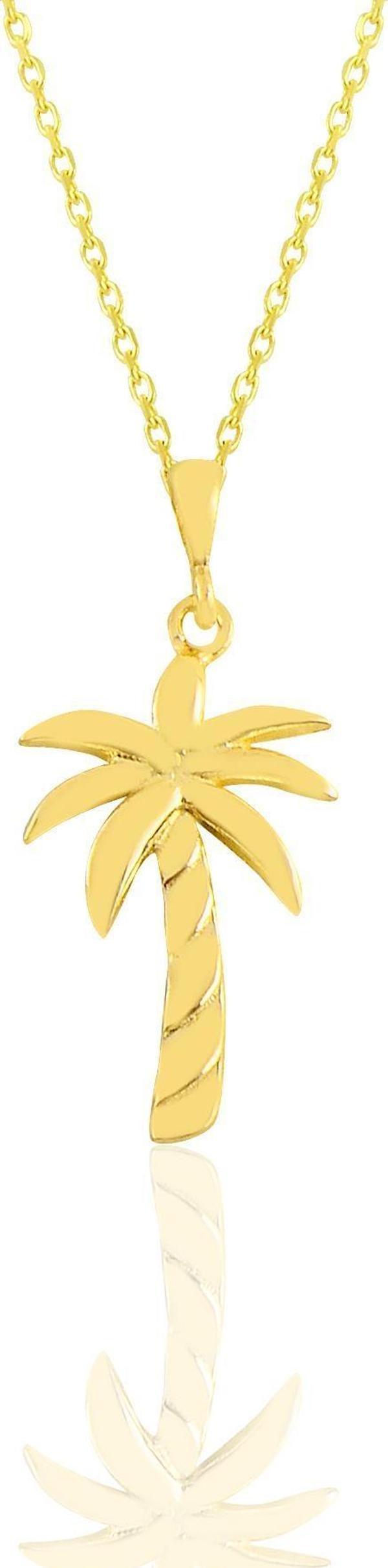 Gümüş altın yaldızlı palmiye kolye  - Image 1
