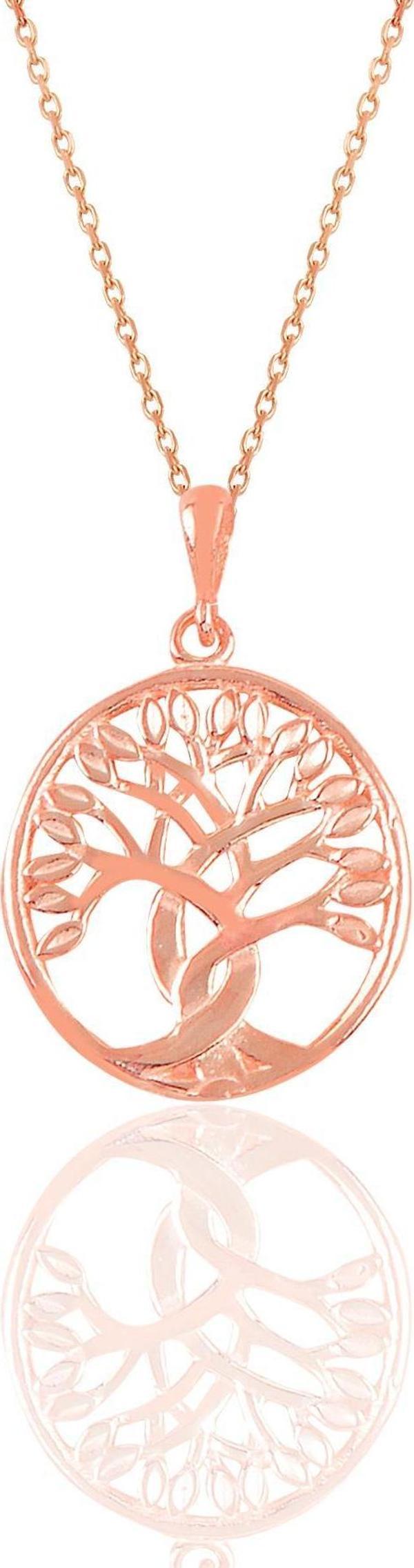 Gümüş rose  yaşam ağacı kolye   - Image 1
