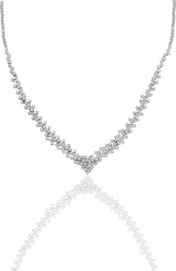 Gümüş beyaz altın rodyumlu pırlanta modeli zirkon taşlı su yolu gümüş kolye  - Image 1