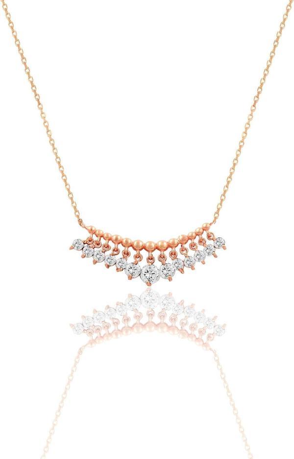 Gümüş rose zirkon taşlı shakira kolye  - Image 1