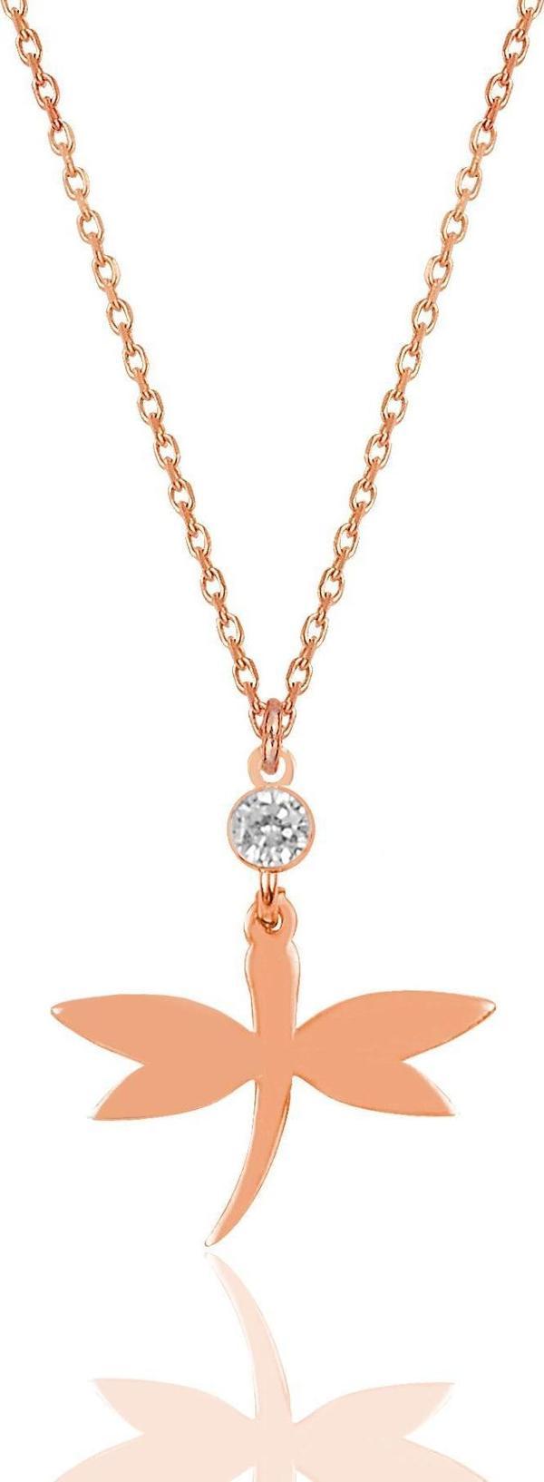 Gümüş rose zirkon taşlı yusufçuk kolye  - Image 1