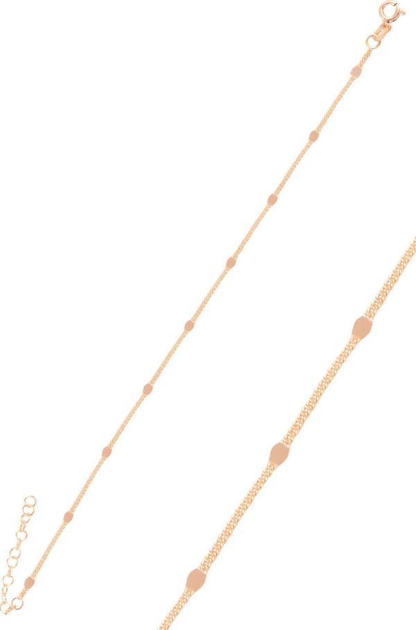 Gümüş rose  pullu gurmet zincirli halhal   - Image 1