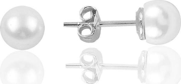 Gümüş  6 mm inci küpe  - Image 1