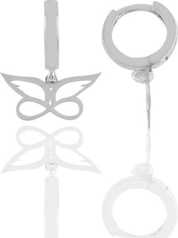 Gümüş  rodyumlu sonsuza dek kanatlarımın altında küpe  - Image 1