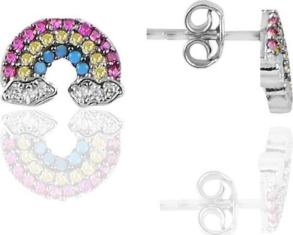 Gümüş rodyumlu gökkuşağı küpe  - Image 1