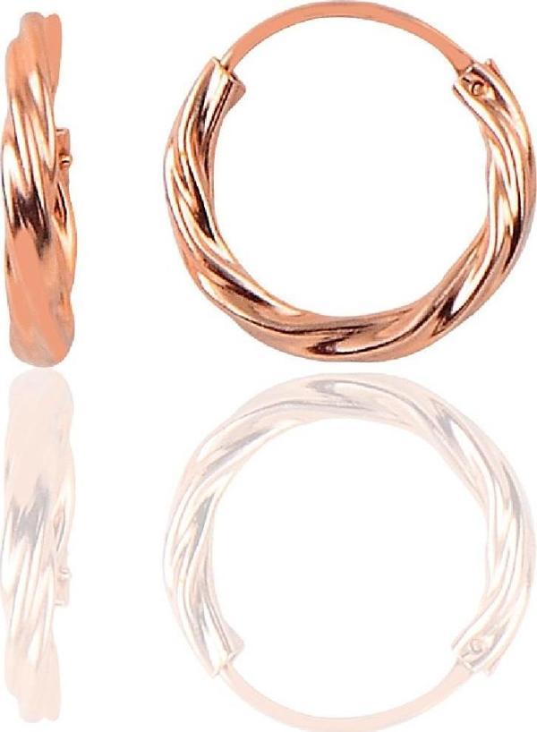 Gümüş rose 18 mm burgu halka küpe  - Image 1