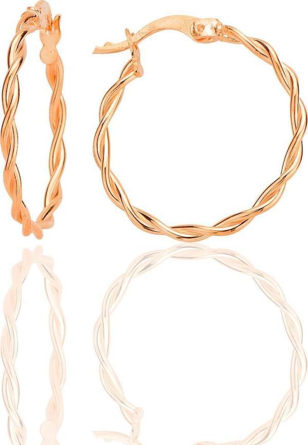 Gümüş rose çift burma halka küpe  - Image 1