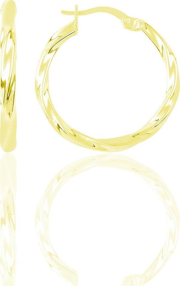 Gümüş Altın Yaldızlı 23 mm Şarnel Burgu Halka Küpe  - Image 1