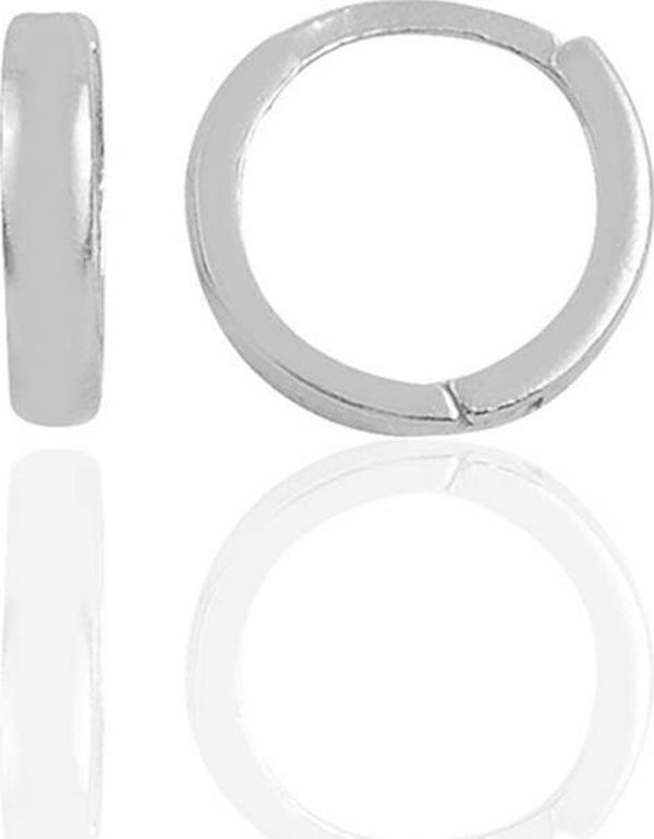 Gümüş rodyumlu 10 mm halka küpe Tragus Piercing Helix Kıkırdak Küpesi  - Image 1