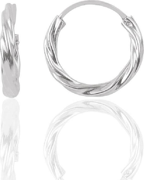 Gümüş rodyumlu 16 mm burgu halka küpe  - Image 1