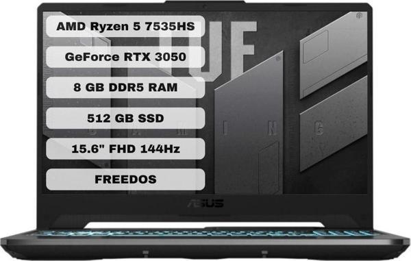Asus TUF Gaming A15 FA506NC-HN006 AMD Ryzen 5 7535HS 8GB 512GB SSD RTX3050 15.6" FHD Freedos - Image 1
