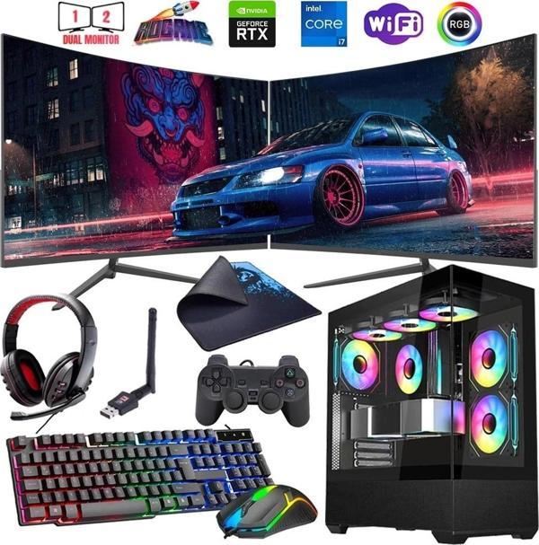 I7 13700F 32GB DDR4 1TB M2 8GB RTX4060 Çift 24" 100Hz Mon. Oyun Bilgisayarı (Gaming SET) - Image 1