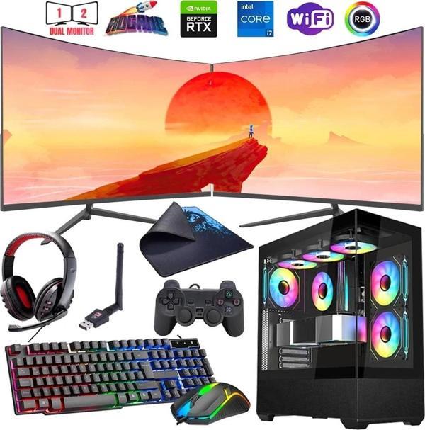 I7 14700F 32GB DDR4 1TB M2 8GB RTX4060 Çift 24" 100Hz Mon. Oyun Bilgisayarı (Gaming SET) - Image 1