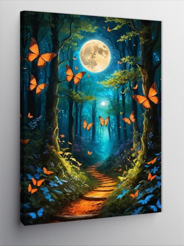 Kanvas Tablo Ayışığında Orman Yolu - Image 1