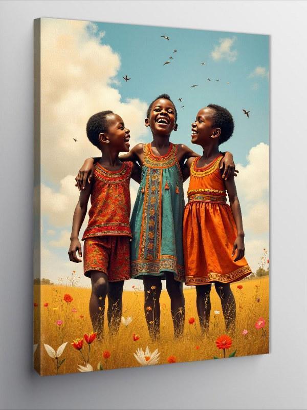 Kanvas Tablo Afrikalı Çocuklar Neşesi - Image 1