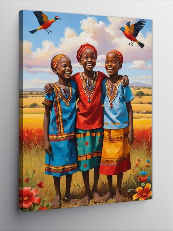 Kanvas Tablo Afrikalı Mutlu Çocuklar - Image 1