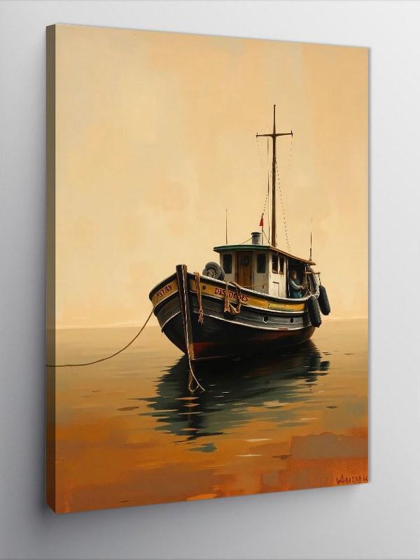 Kanvas Tablo Balıkçı Teknesi Ve Deniz - Image 1