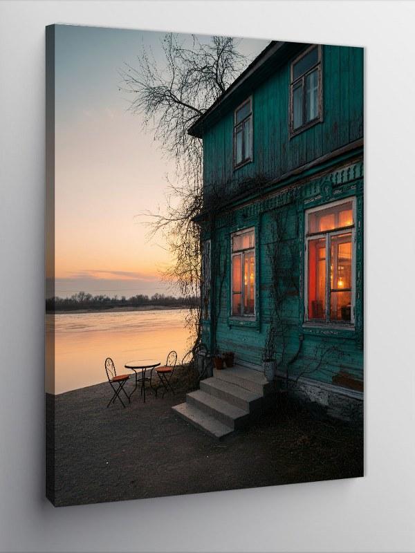 Kanvas Tablo Ahşap Eski Ev - Image 1