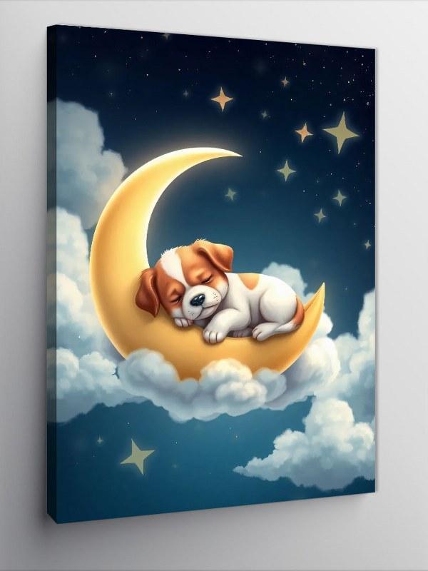 Kanvas Tablo Ayda Uyuyan Köpek - Image 1