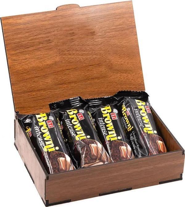 Sevdiklerinize Özel Ahşap Hediye Kutusunda 4 Adet Browni Intense - Image 1