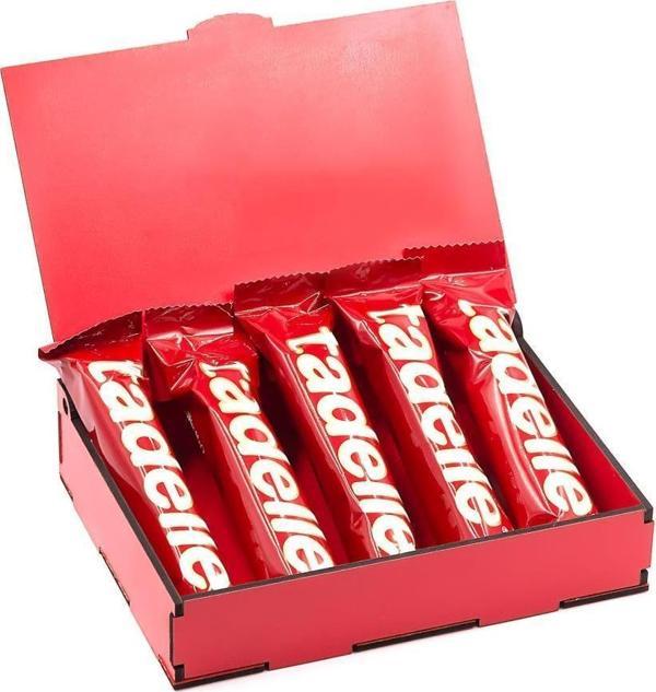 Sevdiklerinize Özel Kırmızı Ahşap Hediye Kutusunda 5 Adet Tadelle Sütlü Çikolata - Image 1