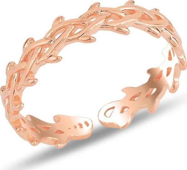 Gümüş rose ayarlamalı örgü yüzük  - Image 1