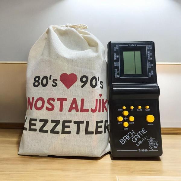 Kese Siyah Tetrisli Nostaljik Hediye Paketi 80'ler 90'lar - Image 1