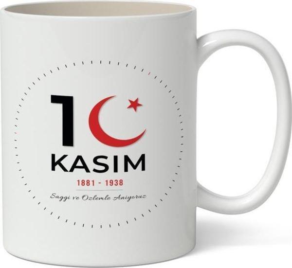 10 Kasım Mustafa Kemal Atatürk Tasarımlı Kupa Bardak Baskılı Kahve Kupa Bardak Model 2 - Image 1