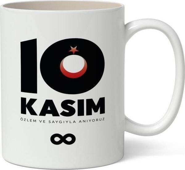 10 Kasım Mustafa Kemal Atatürk Tasarımlı Kupa Bardak Baskılı Kahve Kupa Bardak Model 3 - Image 1