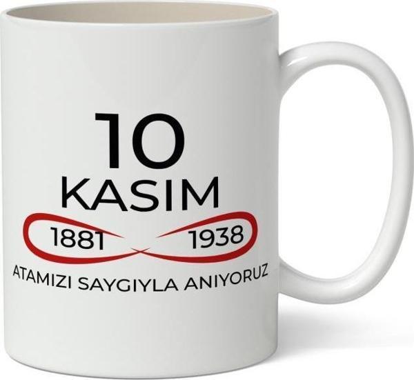 10 Kasım Mustafa Kemal Atatürk Tasarımlı Kupa Bardak Baskılı Kahve Kupa Bardak Model 9 - Image 1