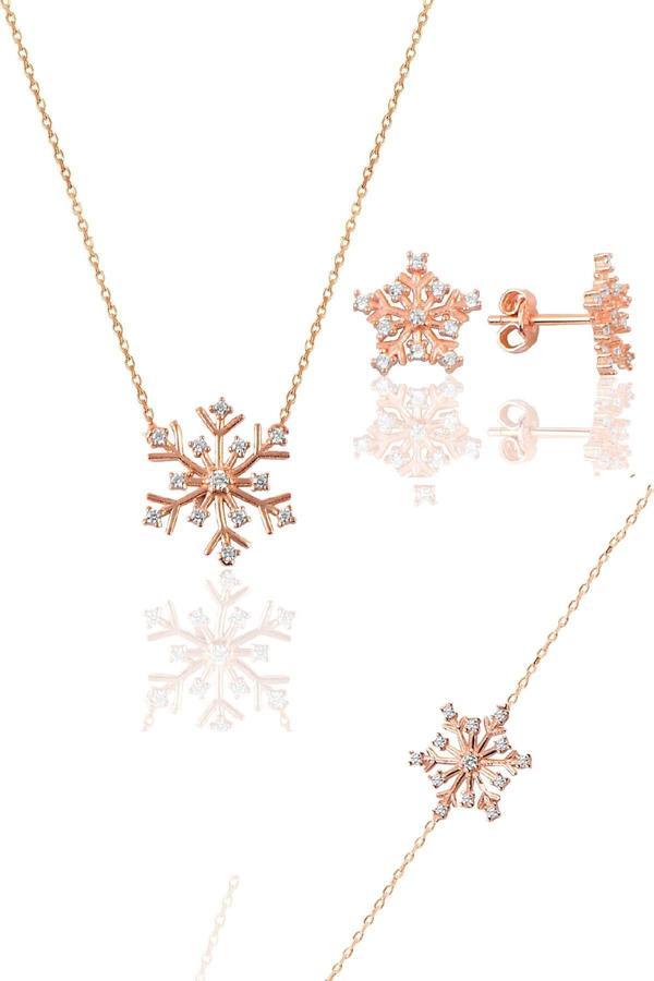 Gümüş rose kartanesi modeli üçlü set  - Image 1
