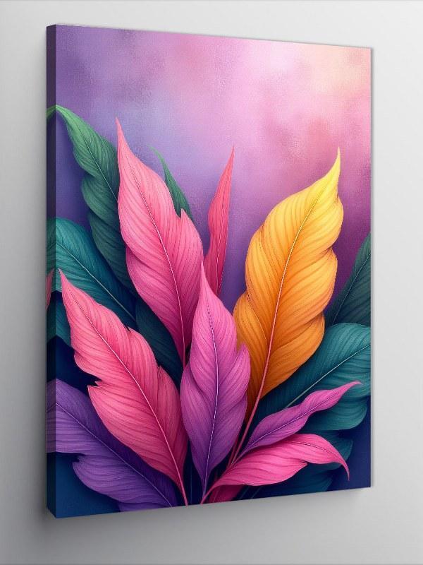 Kanvas Tablo Pastel Yaprak Tasarımı - Image 1