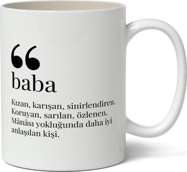 Baba Kelime Anlamı Baskılı Kupa Bardak Baskılı Kahve Kupa Bardak - Image 1