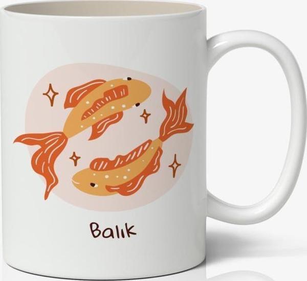 Balık Burcu Baskılı Kupa Bardak - Baskılı Kahve Kupa Bardak - Image 1