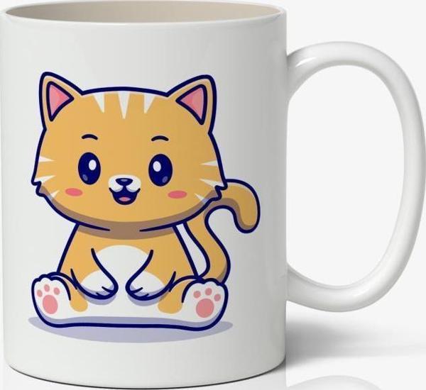 Tatlı Kedi Baskılı Kupa Bardak Baskılı Kahve Kupa Bardak - Image 1
