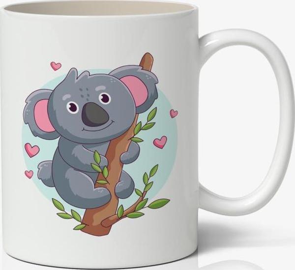 Tatlı Koala Baskılı Kupa Bardak Baskılı Kahve Kupa Bardak - Image 1